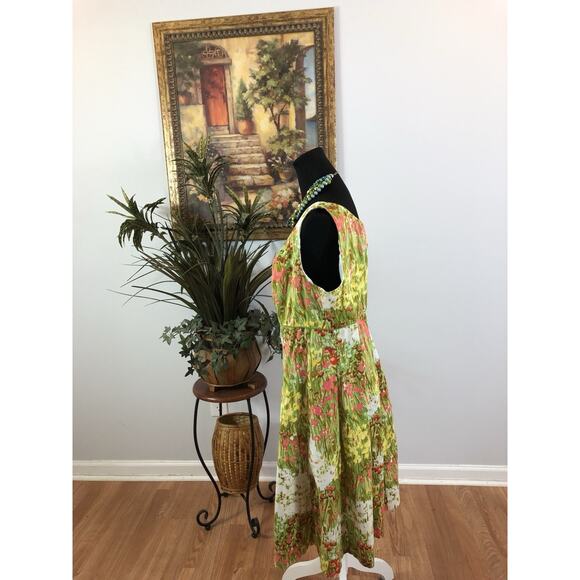 New Directions Women Dress 18W Boho Artsy Lagenlook Summer Sleeveless Zipper Bck - Picture 4 of 9